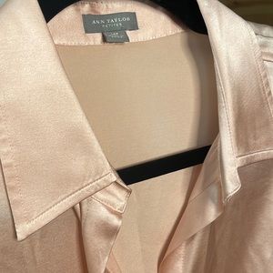 Ann Taylor light pink blouse silk 12P